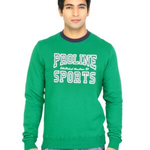 Proline Men Green Printed Sweatshirt