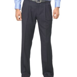 Van Heusen Men Travelite Pleated Navy Blue Trousers