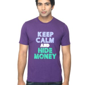 Mark Taylor Men Printed Purple T-shirt