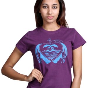 Inkfruit Women Happy Dolphin Purple T-shirt