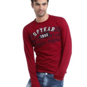 Spykar Men Red T-shirt