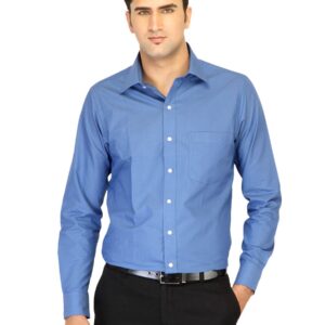 Belmonte Men Solid Blue Shirts