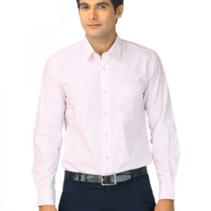 Mark Taylor Men Pink & White Striped Shirt