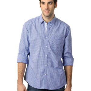 Scullers Men Checked Blue Shirt