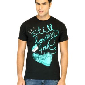 Probase Men Printed Black Tshirts