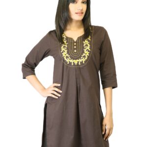 Folklore Women Brown  Kurta