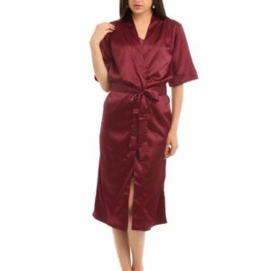 Enamor Women Maroon Robe