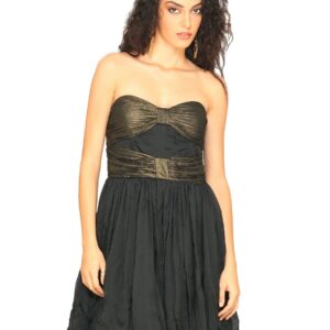 Forever New Women's Gold Sleeveless Black Dress