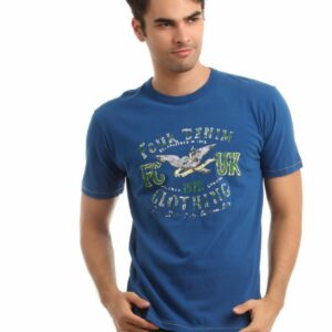 French Connection Men Blue Printed T-shirt