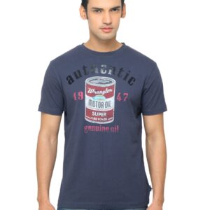 Wrangler Men Motoroil Navy Blue T-shirt