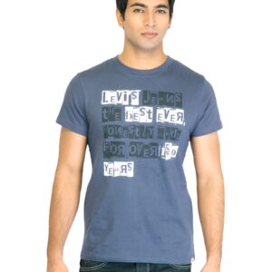 Levi's Men Printed Navy Blue Tshirts