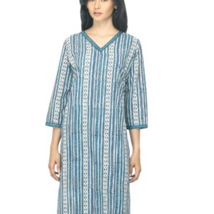 Fabindia Women Printed Blue Kurta