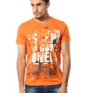 Spykar Men Cult Orange T-shirt