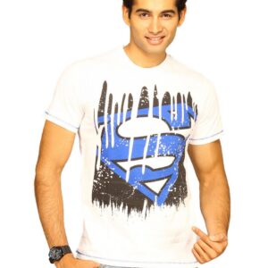 Superman Men's Drip Shield White T-shirt