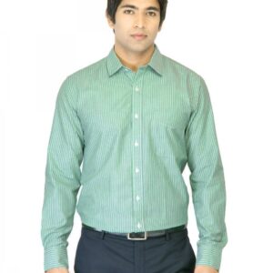 Mark Taylor Men Striped Green Shirt