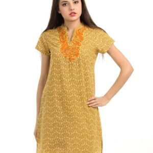 Folklore Women Yellow Kurta
