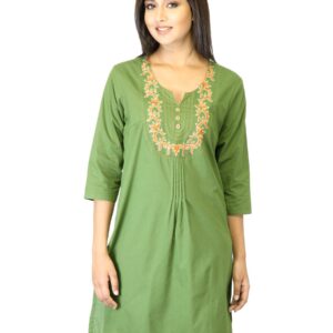 Folklore Women Green  Kurta