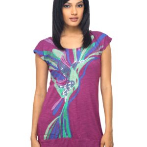 Sepia Women Printed Magenta Top