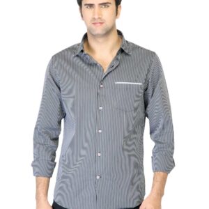 United Colors of Benetton Men Black Striped Shirt