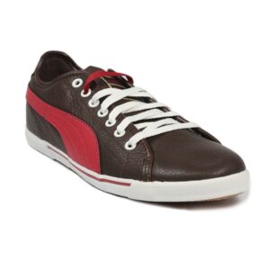 Puma Men's Benecio Leather Brown Red Shoe