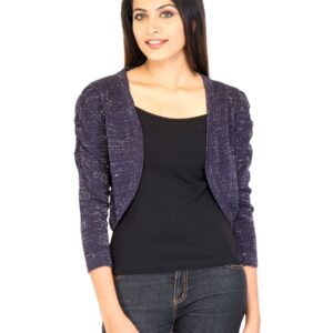 Jealous 21 Women Solid Purple Shrug