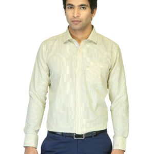 John Miller Men Striped Yellow Shirt