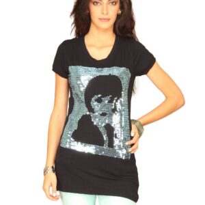 Jealous 21 Women's Black Sequined Top