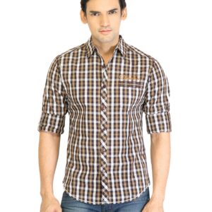 Locomotive Men Check Brown Shirt