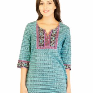 Aurelia Women Blue Printed Kurti