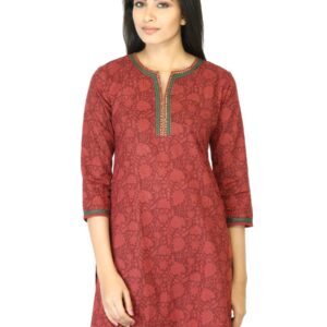Mother Earth Women Red Printed Kurta