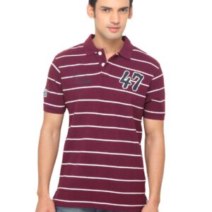 Wrangler Men Applique Polo Maroon T-shirt