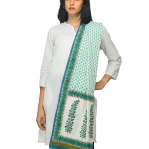 Fabindia Women Printed Off White Dupatta