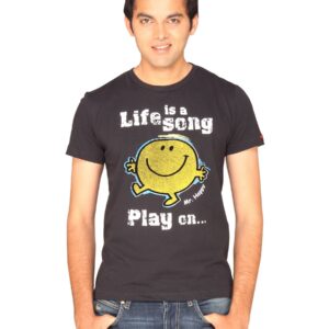 Mr.Men Men's Mr. Happy Black T-shirt