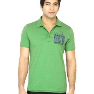 United Colors of Benetton Men Printed Green TShirt
