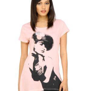 United Colors of Benetton Women Printed Pink T-shirt