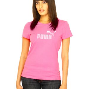 Puma Women Large logo tee Pink Tshirts