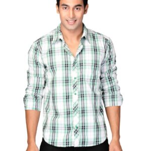Highlander Men Green Checked Halford Slim Fit Shirt