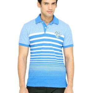 Arrow Sport Men Blue Striped T-shirt