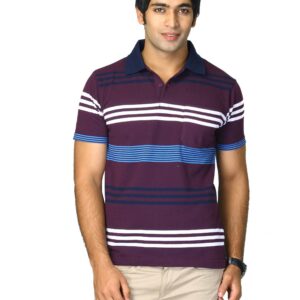 Proline Men Multicoloured Striped Polo T-shirt