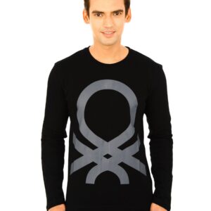 United Colors of Benetton Men Light Winter Black Tshirts