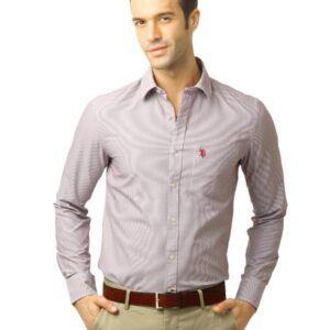 U.S. Polo Assn. Men Stripes Maroon Shirt