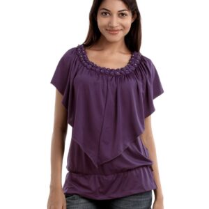 109F Women Purple Layered Top