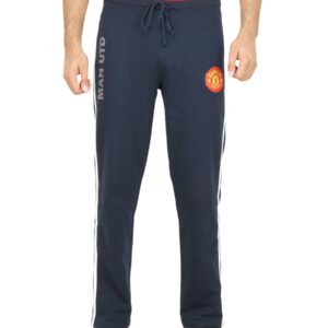 Manchester United Men Solid Navy Blue Track Pants