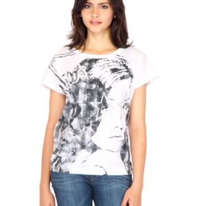 Lee Women Printed White Tshirts