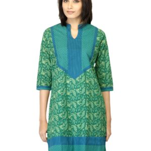 Mother Earth Women Printed Green Kurta