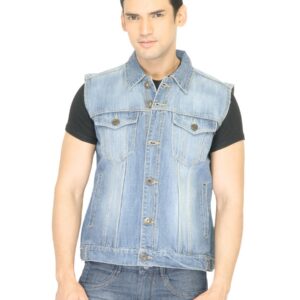 Basics Men Blue Washed Jacket