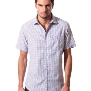 John Players Men Gingham Blue Shirt