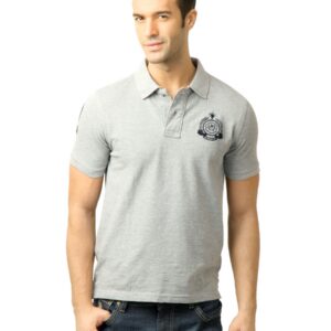 U.S. Polo Assn. Men Solid Grey  Melange Polo Tshirt