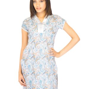 Vishudh Women Pigment Print Blue Kurtas