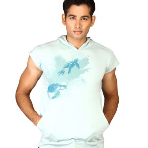 DUSG Men's Tortoise Organic Aqua T-shirt
